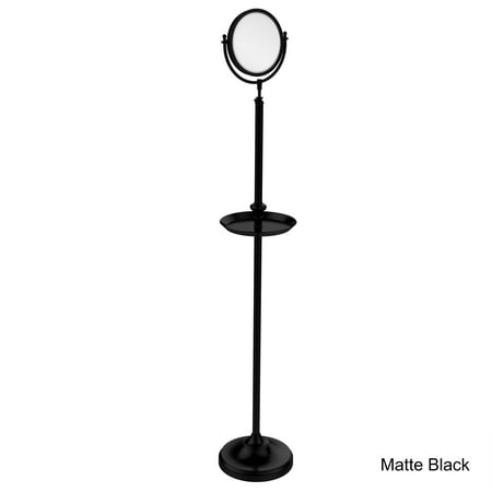 Allied Brass Standing Make-Up Mirror With Shaving Tray