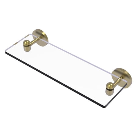Allied Brass TA-1/16-SBR Tango Collection 16 Inch Glass Vanity Shelf with Beveled Edges, Satin Brass