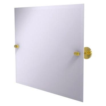 Allied Brass TA-93-PB Frameless Landscape Rectangular Tilt Mirror with Beveled Edge, Polished Brass