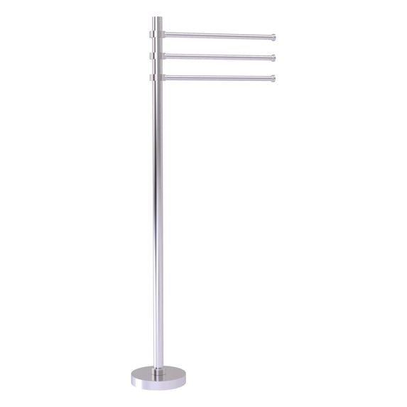 Allied Brass Towel Stand with 3 Pivoting 12-inch Arms Satin, Chrome Finish