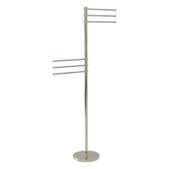 Allied Brass - Towel Stand with 6 Pivoting 12" Arms in Polished Nickel
