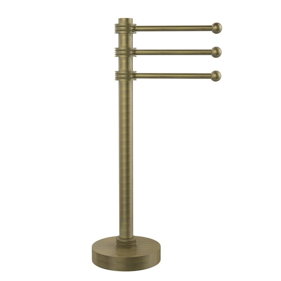 Allied Brass Vanity Top 3 Swing Arm Guest Towel Bar with Dotted Accents