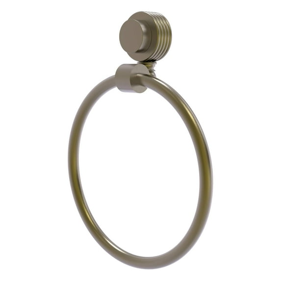 Allied Brass - Venus Towel Ring with Groovy Accent in Antique Brass