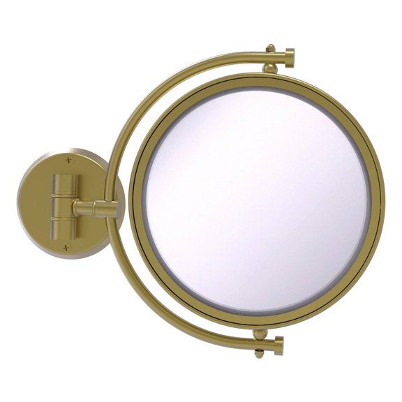 Allied Brass WM-4/2X 8 Inch Wall Mounted 2X Magnification Make-Up Mirror, Satin Brass
