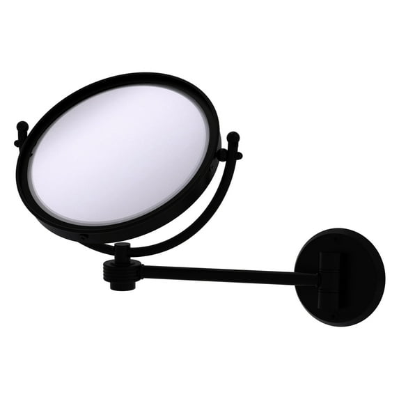 Allied Brass WM-5G/3X-BKM 8 Inch Wall Mounted Make-Up Mirror 3X Magnification, Matte Black