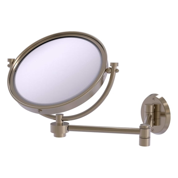 Allied Brass WM-6/5X 8 Inch Wall Mounted Extending 5X Magnification Make-Up Mirror, Antique Pewter