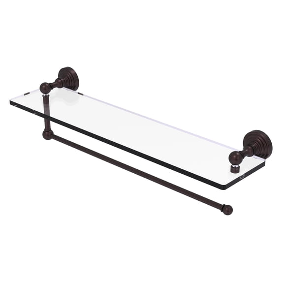 Waverly Place Collection Paper Towel Holder with 22-in Glass Shelf in Antique Bronze