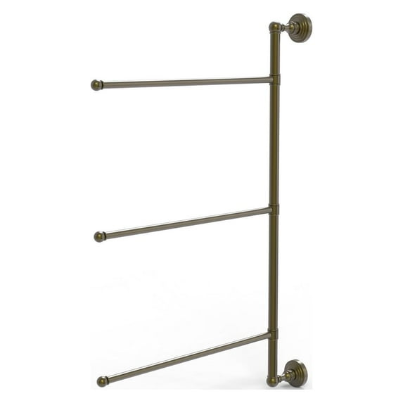 Allied Brass WP-27/3/16/28-ABR Waverly Place Collection 3 Swing Arm Vertical 28 Inch Towel Bar, Antique Brass