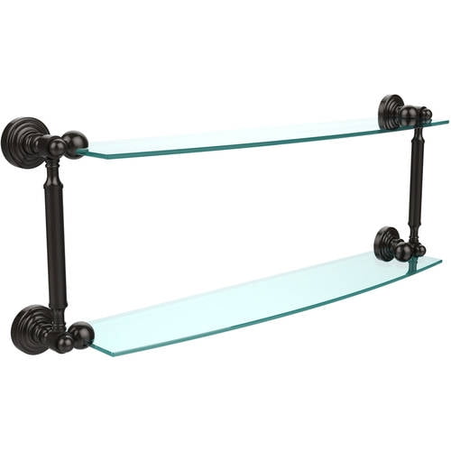 Allied Brass WP-34/24 Waverly Place Collection 24 Inch Two Tiered Glass Shelf, Oil Rubbed Bronze