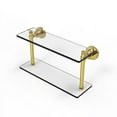 thumbnail image 1 of WS-2/16-UNL Washing Square Collection 16 Inch Two Tiered Glass Shelf, Unlacquered Brass, 1 of 2
