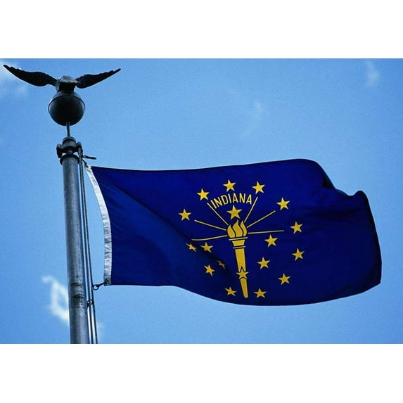 Allied Flag 2 x 3 FT Nylon Indiana State Flag - Made in USA