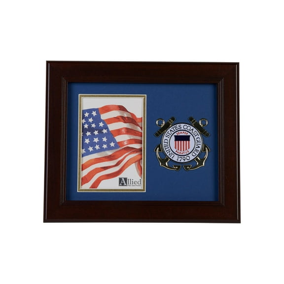 Allied Frame US Coast Guard Medallion Portrait Picture Frame - 4 x 6 Picture Opening