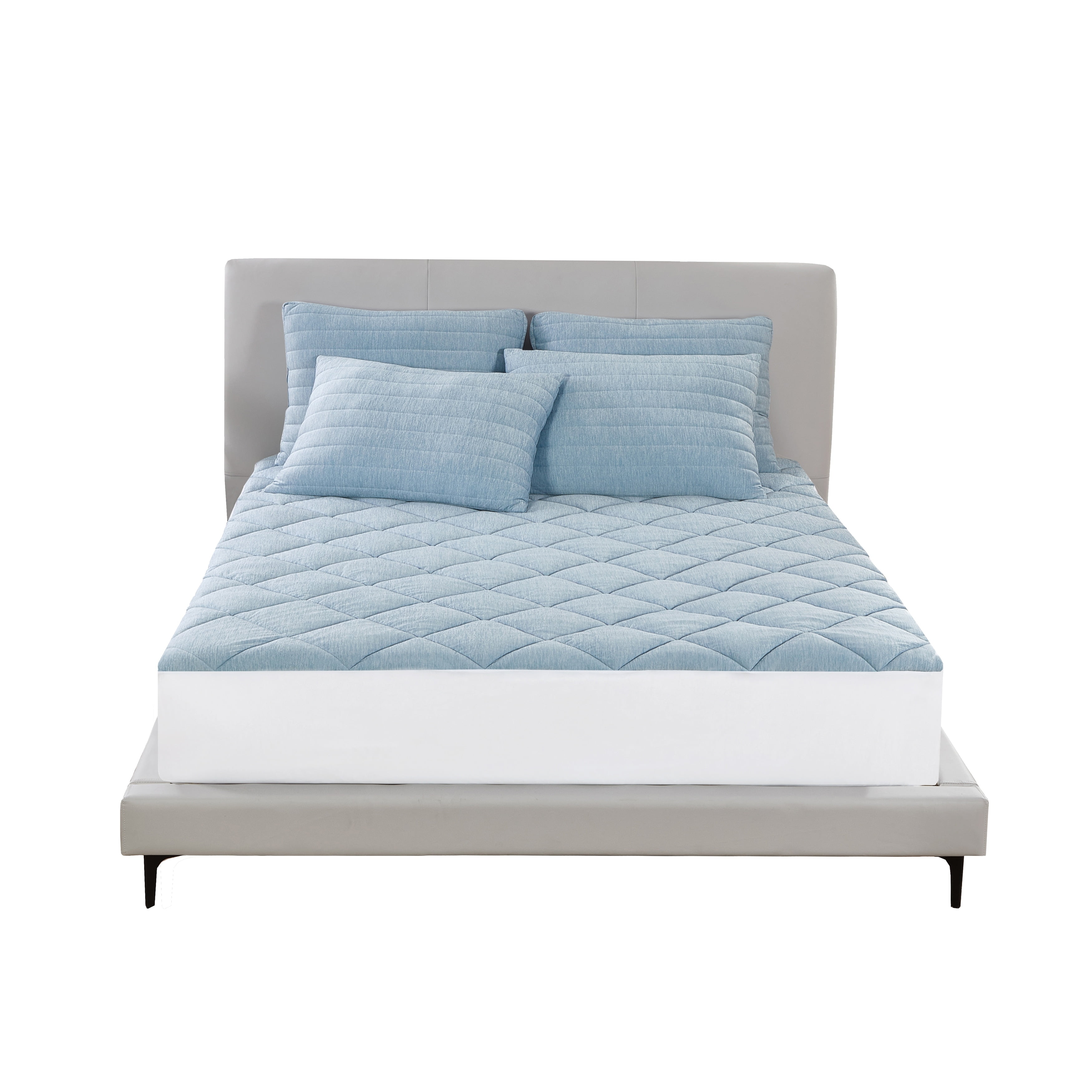 Twin Blue Down Alternative Cooling Mattress Pad