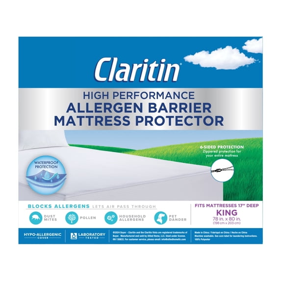 Allied Home LLC Claritin Allergen Barrier Mattress Protector - WHITE King