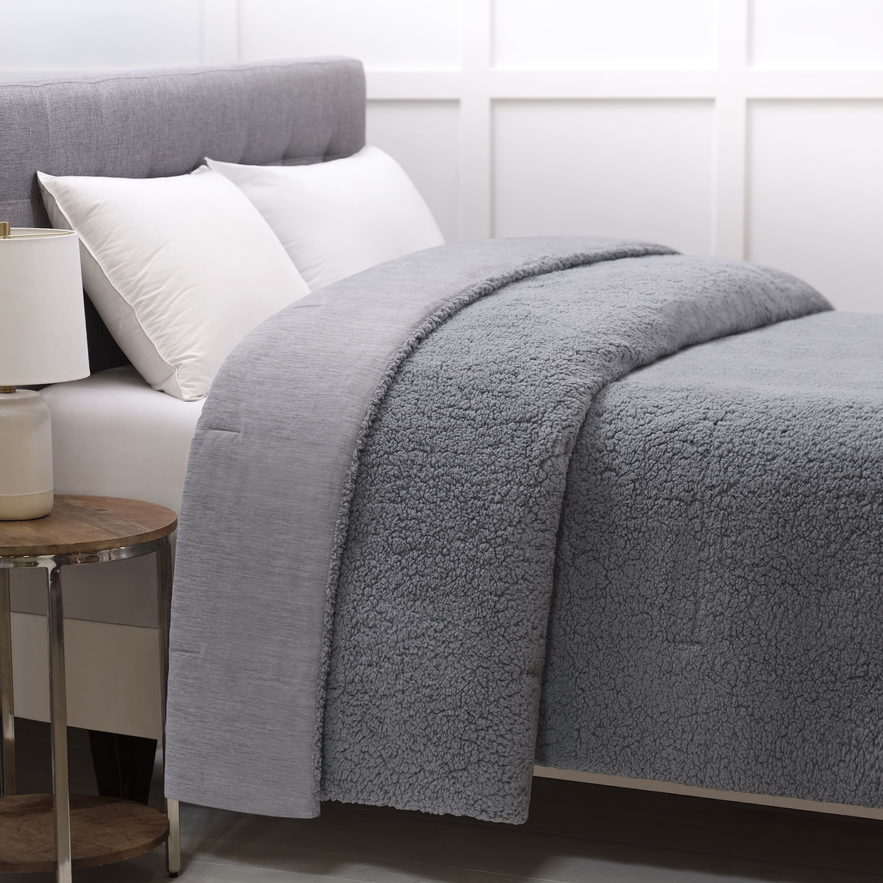 Full Gray Reversible Cooling Sherpa Blanket