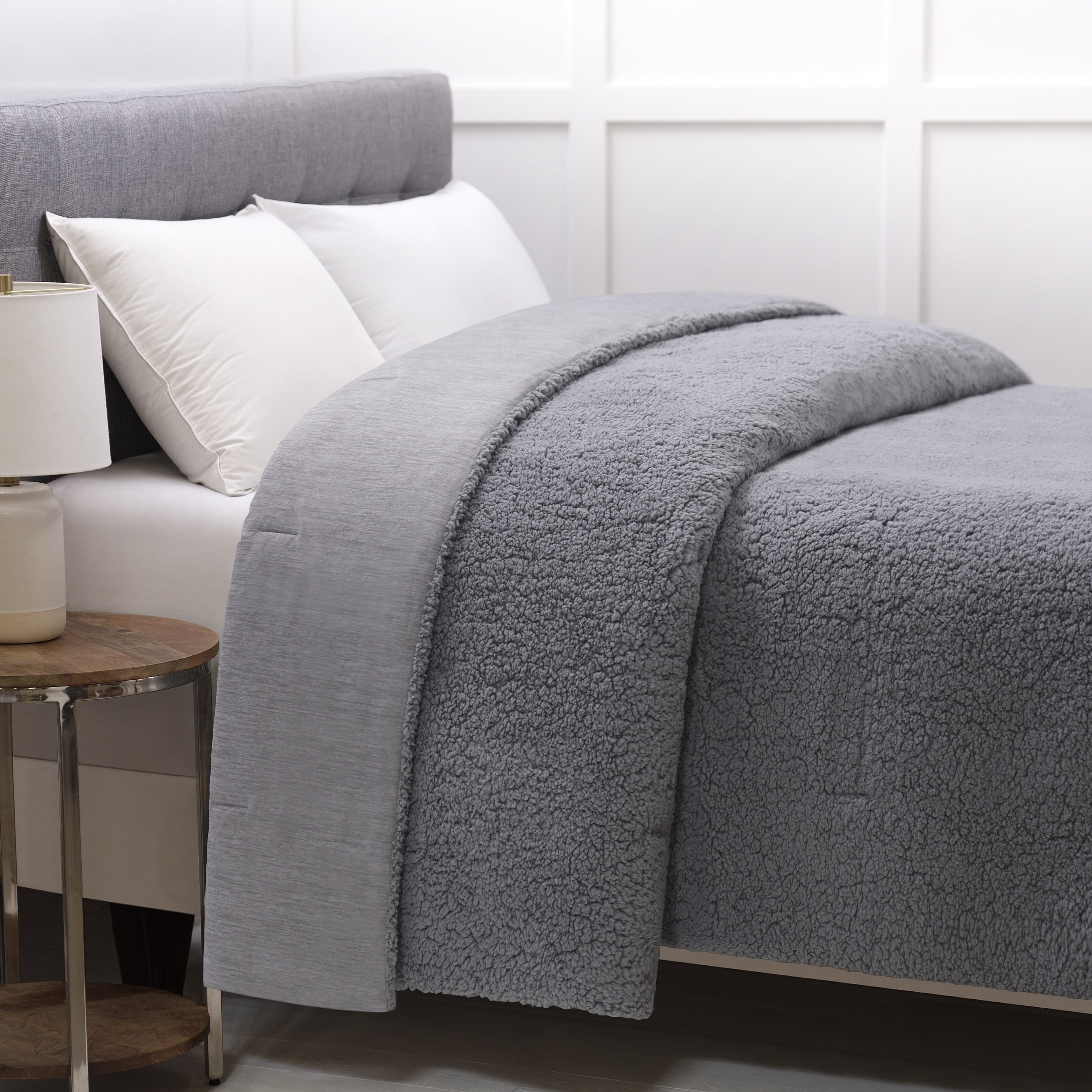 Full Gray Reversible Cooling Sherpa Blanket