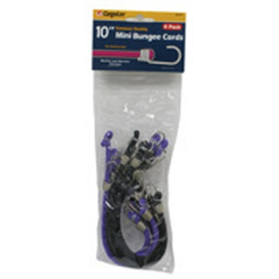 Allied International 84070 10 in. Assorted Colors Mini Bungees 8 Count, Pack of 6