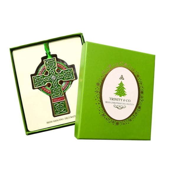 Allied Irish Celtic Hanging Ornament – Metal Irish Heritage Decoration with Gift Box, Christmas Home Decor, Celtic Trinity Cross