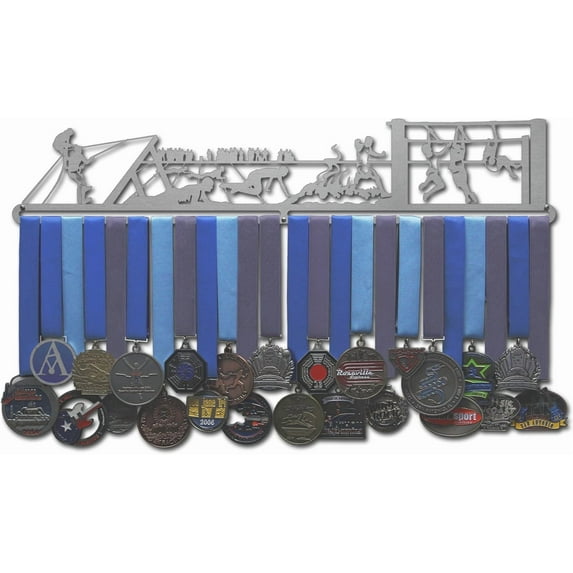 Allied Medal Hanger - Obstacle Course (24" Wide with 1 Hang bar) - Medal Hanger Holder Display Rack - Multiple Variations Offered!