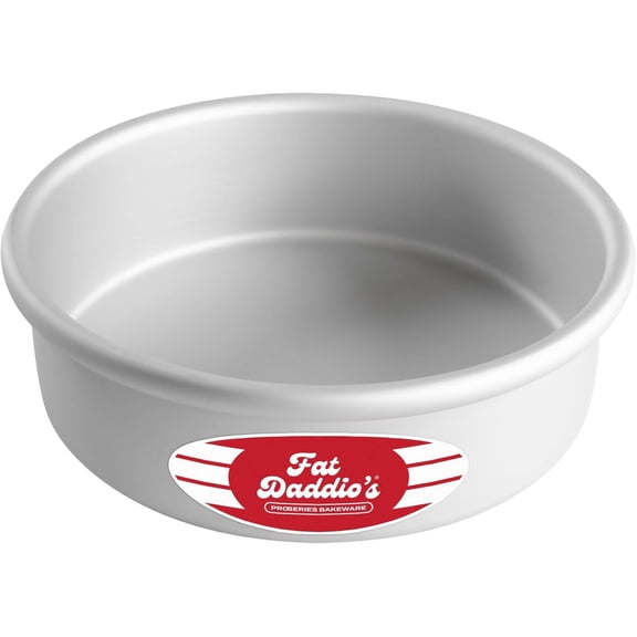 Fat Daddio's Anodized Aluminum Baking Pan, 7 x 2 Inch Round Cake Pan, Silver, Layered Cake & Deep Dish Pizza Bakeware