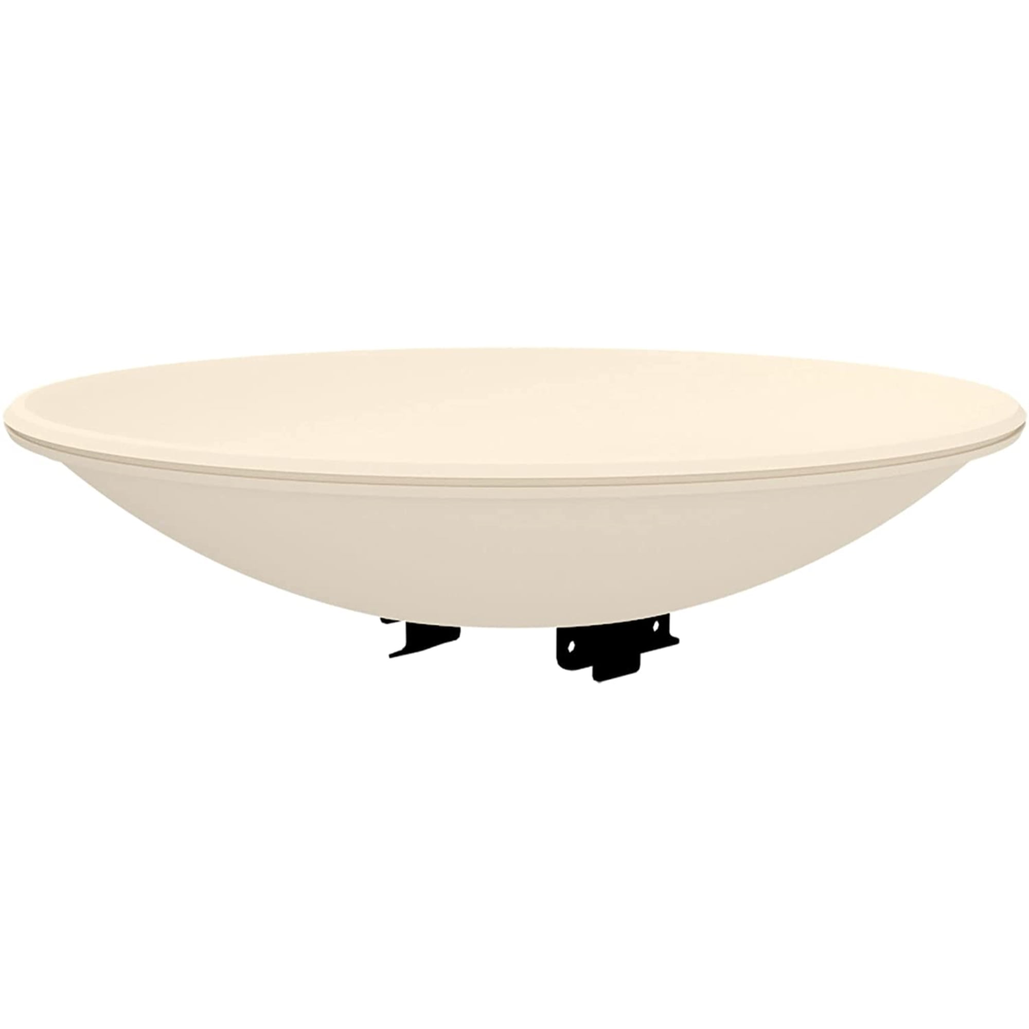 Light Stone Plastic Heated Deck-Mounted Bird Bath