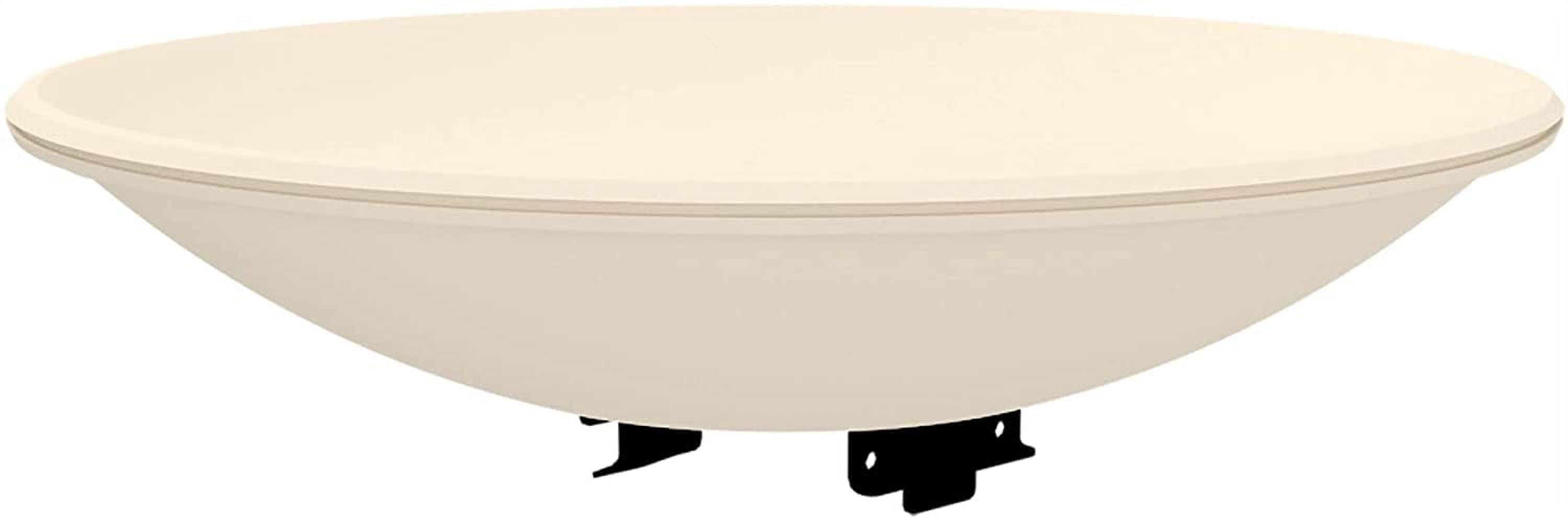Beige Plastic Heated Deck-Mounted Bird Bath, 21" Diameter