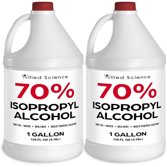 Allied Science Technical Grade 70% Isopropyl Alcohol (IPA) - 2 Gallons, 2 x 128 Fl Oz