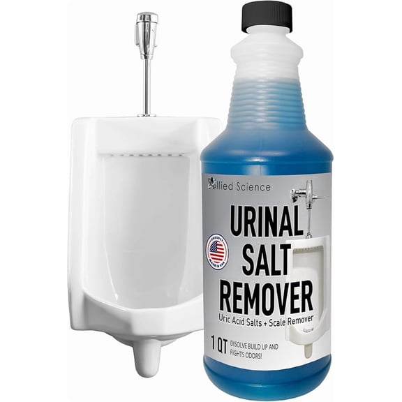 Allied Science Urinal Salt, Calcium and Mineral Scale Remover - Eliminates Urine Odor - 32 Fl Oz, 4 Bottles
