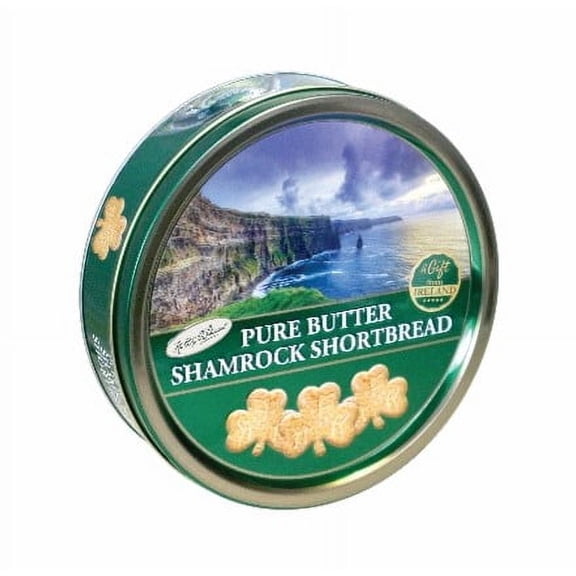 Allied Shamrock Shape Cookies in Tin St Patricks Day Gift Irish Thematic Fresh Shortbreads in Durable Alloy, 6.34 ounces