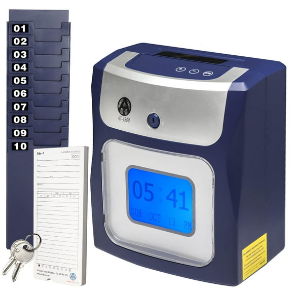 Allied Time Large Display Calculating Time Clock, Blue