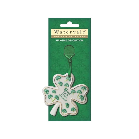 Allied Watervale Irish Hanging Decoration – Hand-Painted Celtic Symbol or Irish Saying Sign, Christmas Home Decor Gift, Four Leaf Clover