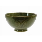 Allied Watervale Pottery Round Bowl Green Ceramic Candies Vessel Celtic Irish Symbol Home Decor St Patrick's Day Gift Irish Thematic Kitchen Decoration 4.33''