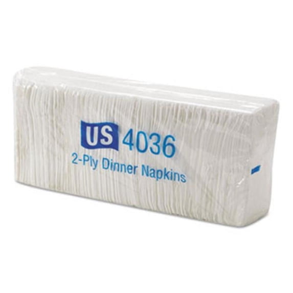 Allied West Paper AWC04036 2-Ply Dinner Napkins, White - 15 x 17 in. - Pack of 250