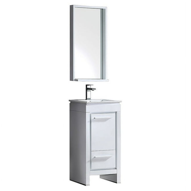 Allier 16"White Bathroom Vanity & Mirror