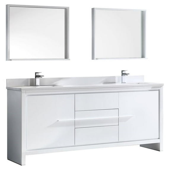 Fresca Fvn8172 Allier 72" Free Standing Double Basin Vanity Set - White