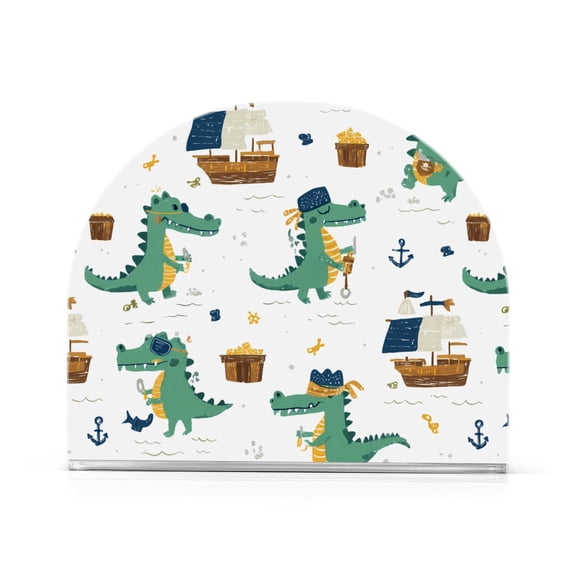 Alligator Boat Pattern Napkin Holder Acrylic Napkin Dispenser Clear Modern Tabletop for Kitchen Counter