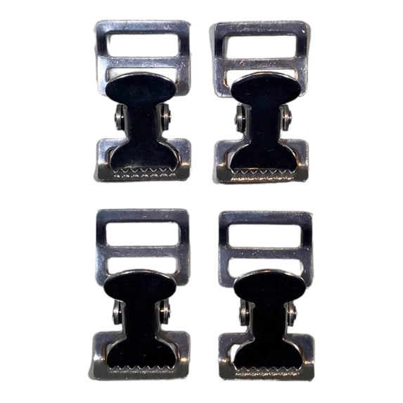 Alligator Buckle Tourniquet Buckle 1" Nickle Plated Clamp | 4 PACK
