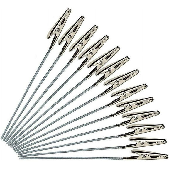 Alligator Clamp Clips, 50 PCS Metal Wire Crocodile Clip Spring Clamps DIY Card Photo Memo Holder for Party Wedding