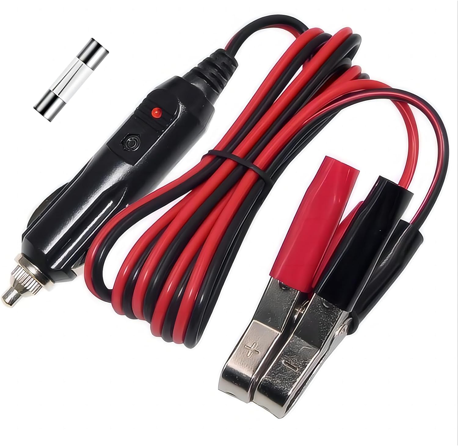 Alligator Clamp to Male Cigarette Lighter Extension Cable 12V24V