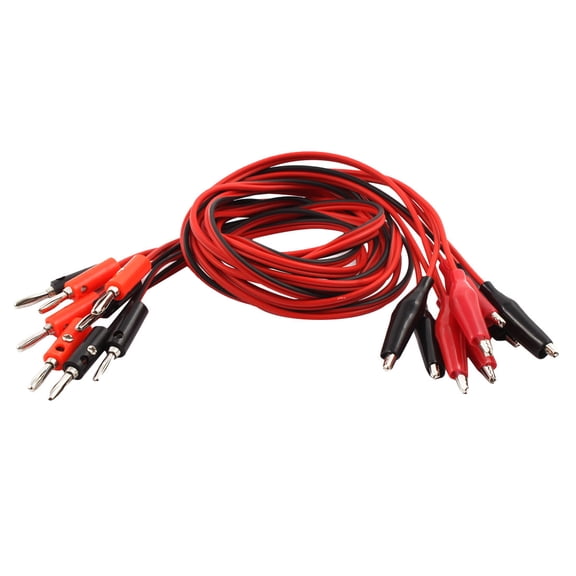 Alligator Clip to Banana Plug Speaker Video Test Cable 3.3Ft Long 4 Pairs