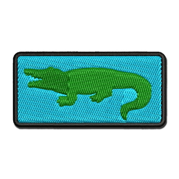 Alligator Crocodile Solid Applique Multi-Color Embroidered Iron-On Patch - 3.5 Inch Large