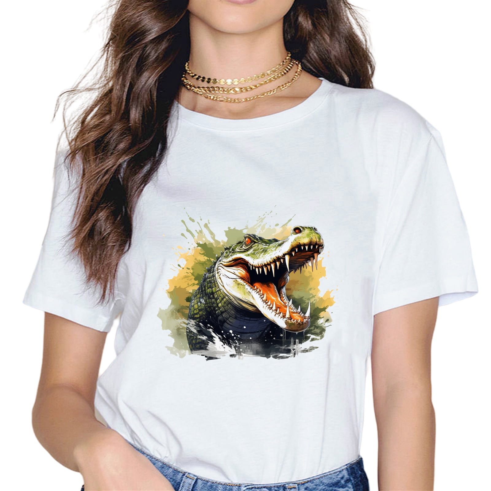Alligator Crocodile Zookeeper Zoo Lover Retro Vintage Women TShirt