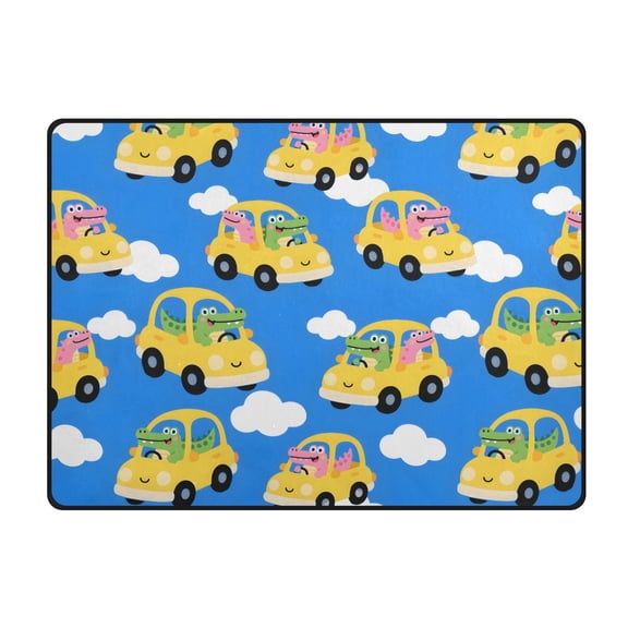 Alligator Driving Pattern Area Rug 63x48 Inch Non Slip Absorbent Soft for Bedroom Entryway