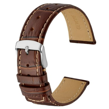 Alligator Embossed Genuine Leather Watch Band,20mm Replacement Wristband for Men Women,Luxury Crocodile Pattern Watch Strap