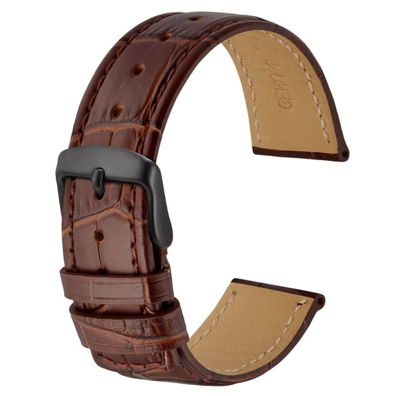 Alligator Embossed Genuine Leather Watch Band,20mm Replacement Wristband for Men Women,Luxury Crocodile Pattern Watch Strap