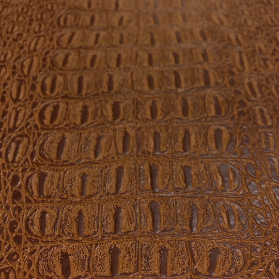Alligator Fabric, Soft Textured Crocodile Vinyl Faux Leather, Gator Skin Embossed Upholstery DIY Craft and Clips Pleather Sheets – One Foot Cut 12”x54” (Rawhide)
