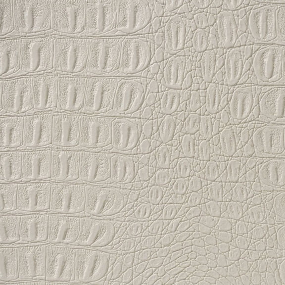 Alligator Fabric, Soft Textured Crocodile Vinyl Faux Leather, Gator Skin Embossed Upholstery DIY Craft and Clips Pleather Sheets – One Foot Cut 12”x54” (White)