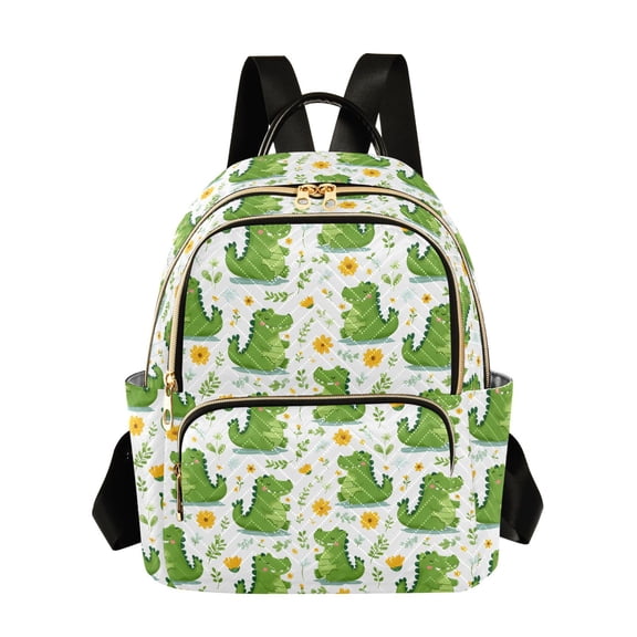 Alligator Flower Fashion Backpack for Women Lightweight College Travel Casual Daypack