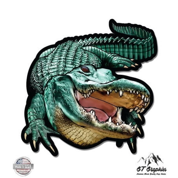 Alligator Gator Jaws - 8" Vinyl Sticker - For Car Laptop I-Pad - Waterproof Decal