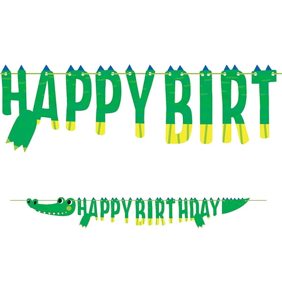 Alligator Happy Birthday Banner - Party Decor - 1 Piece